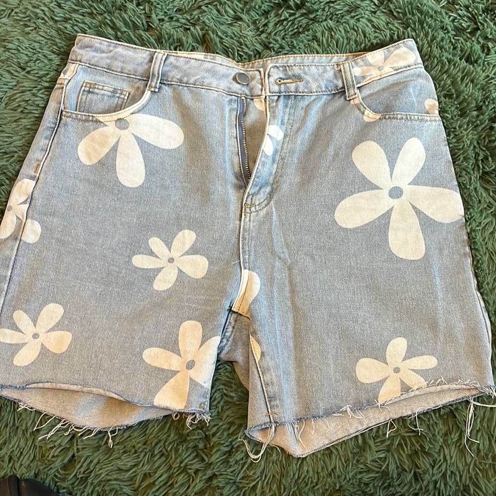 Flower Shein denim shorts